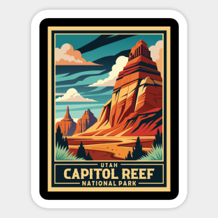 Retro Capitol Reef National Park Sticker